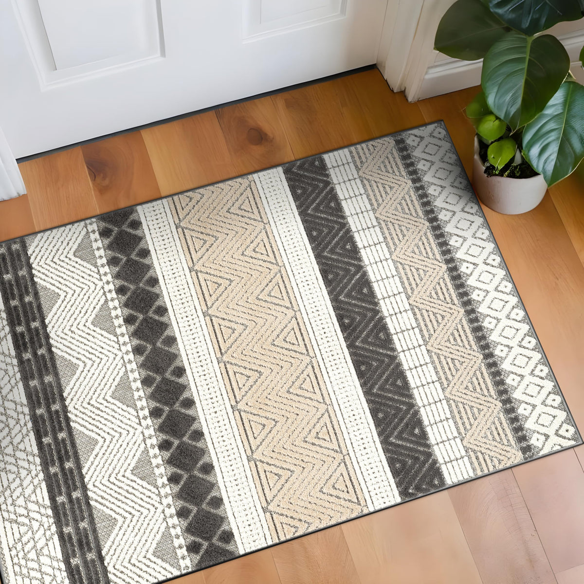 Rugshop Marbella Indoor/Outdoor Contemporary Boho Area Rug Gray 7'10" x 10'