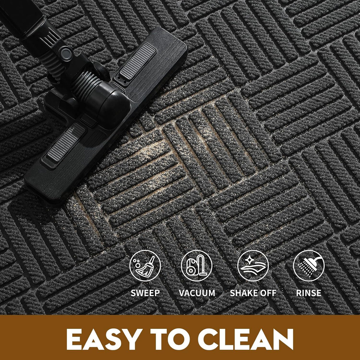 Front Door Mat, Heavy Duty Non-Slip Doormat 29.5"x17", Grey
