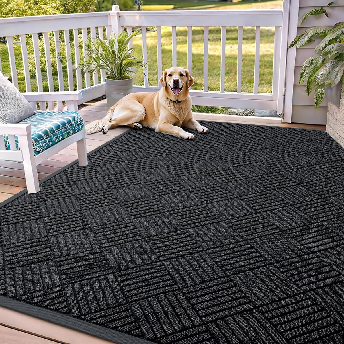 OLANLY Front Door Mat Outside Entrance, Waterproof Heavy-Duty Doormat