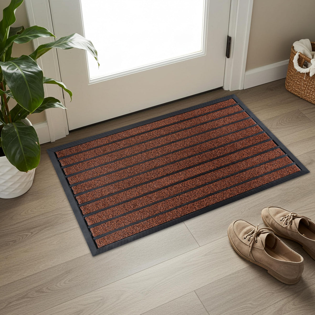 ubdyo Extra Durable Door Mat Outside Entrance (30" x 17", Bright Brown)