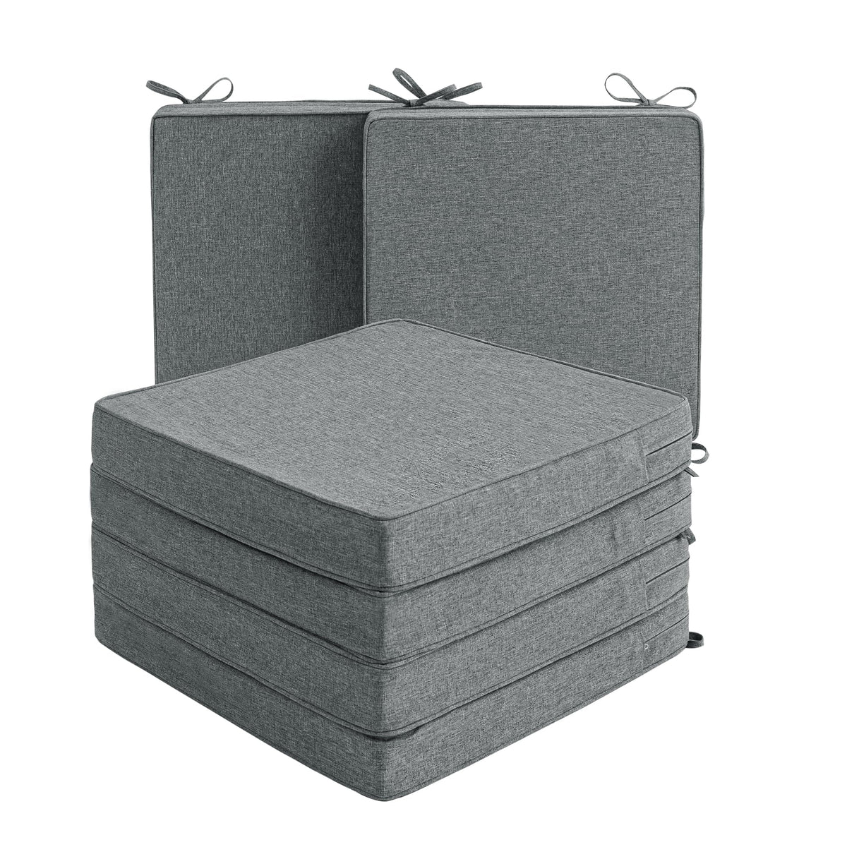 Outdoor Chair Cushions, Set of 4, 19 x 19 Inch, Navy Blue