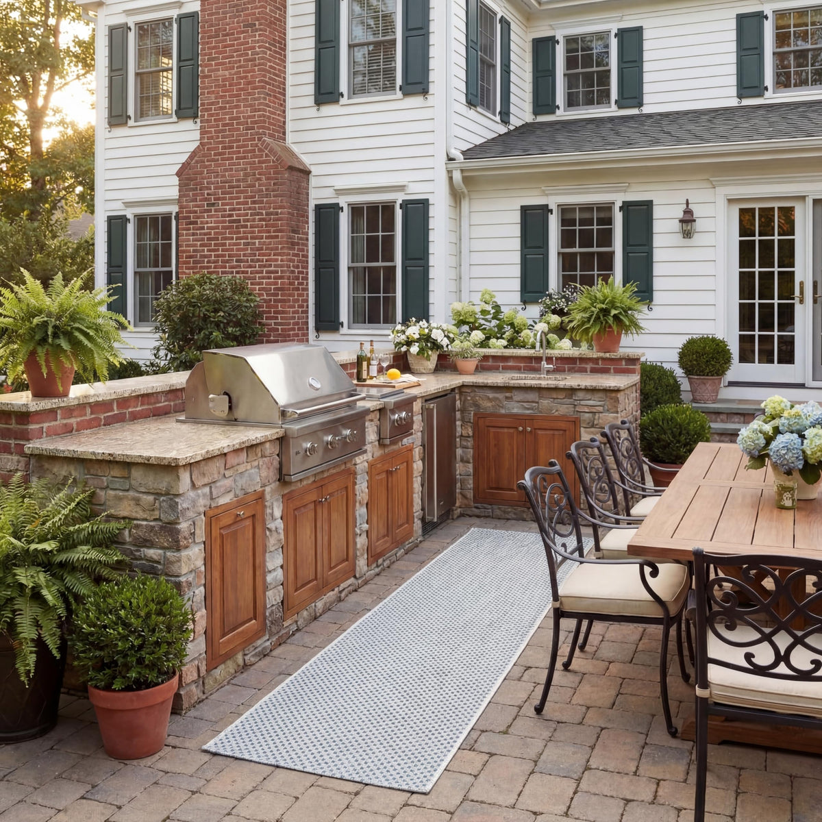 SAFAVIEH Washable Rug Outdoor Courtyard Collection - 8' x 10', Natural & Cream, Non-Shedding & Easy Cleaning, Ideal for Patio, Backyard, Mudroom, DIning Space (CY8521-03012)
