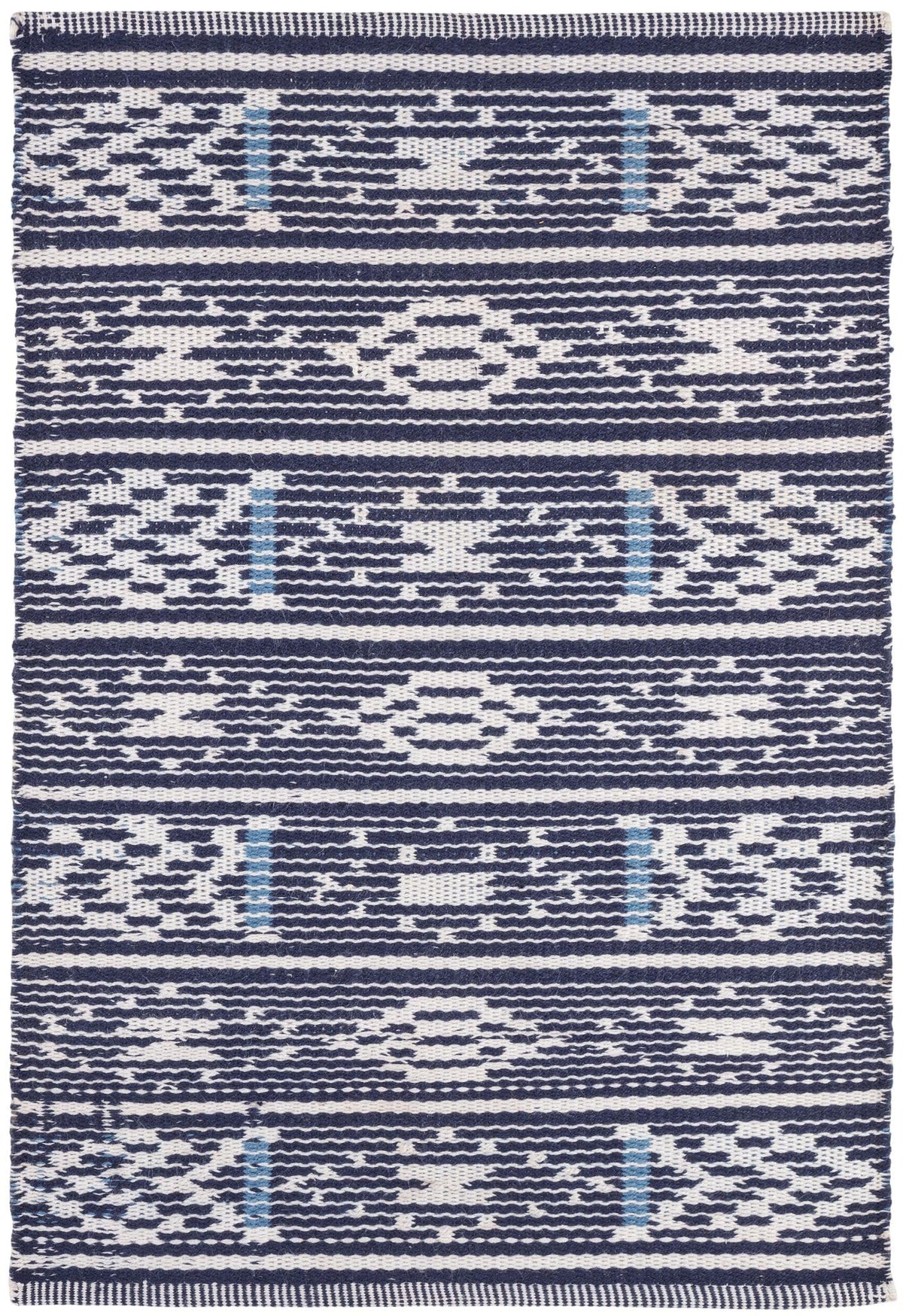 Dash & Albert Coastal Blue Geometric Handwoven Indoor/Outdoor Rug, 3'x5'
