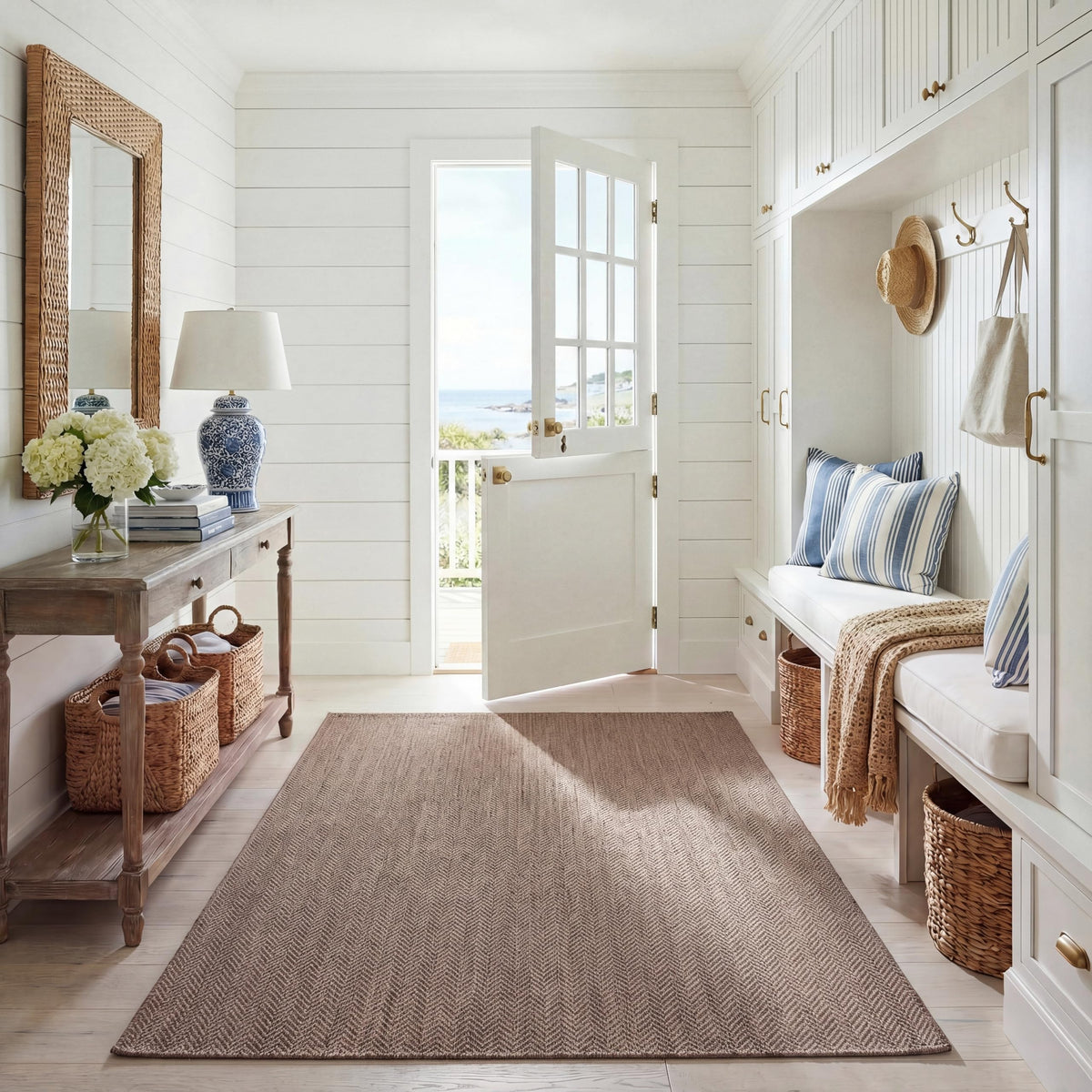 SAFAVIEH Courtyard Outdoor Area Rug 5'3"x7'7", Natural & Cream CY8022-03012