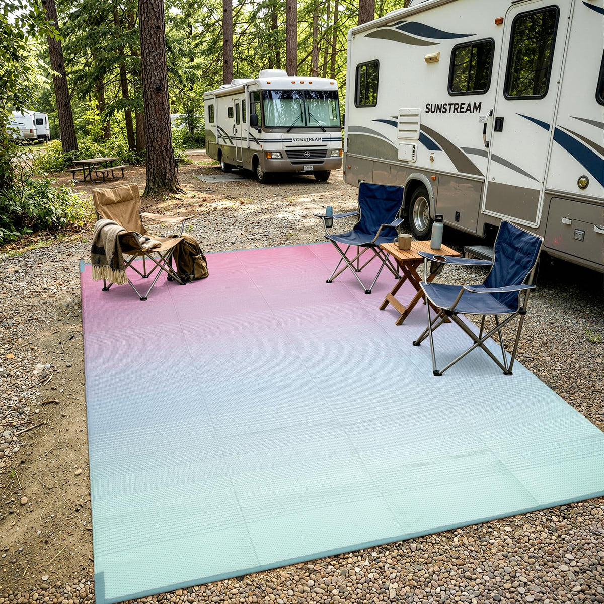 Lahome Extra Large Outdoor Rug 8x10 Patio Waterproof,Reversible Camping Rug