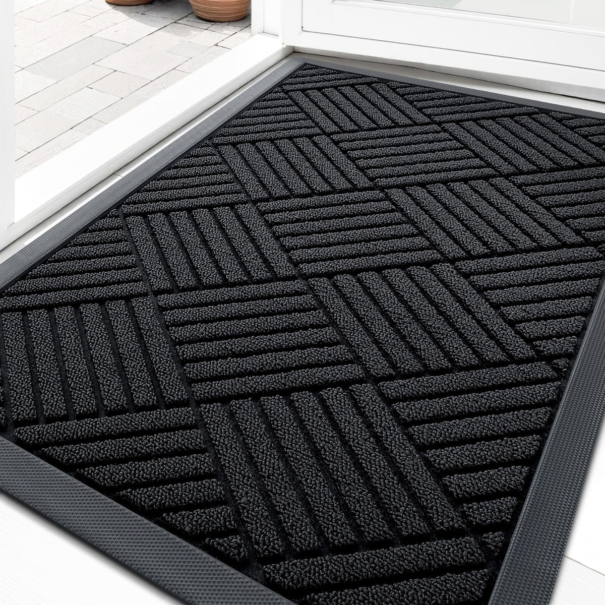 OLANLY Front Door Mat Outside Entrance, Waterproof Heavy-Duty Doormat