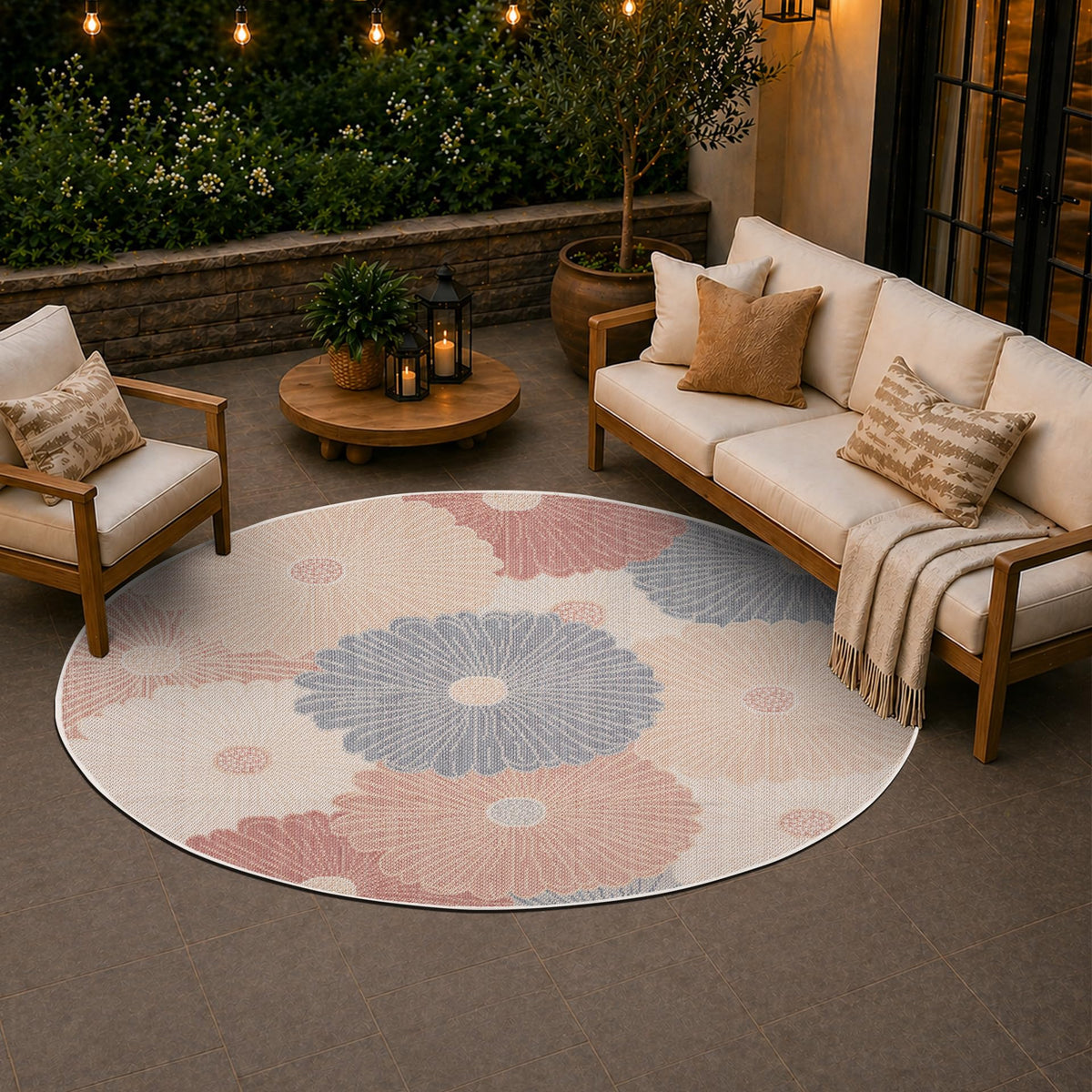 Loom&Crate Washable Indoor Outdoor Area Rug 12x15, Patio Rug, Red Orven