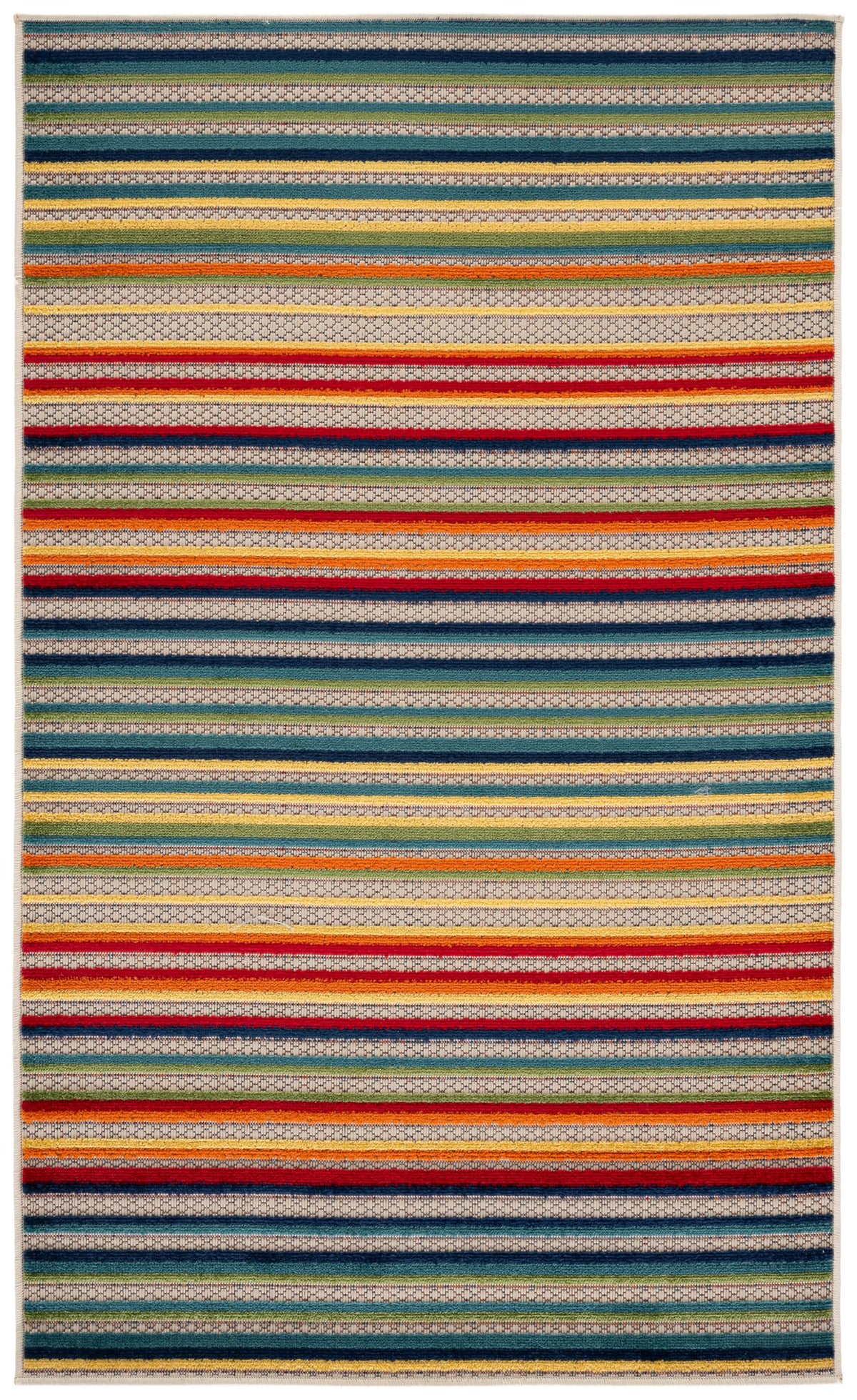 SAFAVIEH Washable Rug Outdoor Cabana Collection - 8' x 10', Ivory & Green, Non-Shedding & Easy to Clean, Ideal for Patio, Backyard, Mudroom (CBN323A)