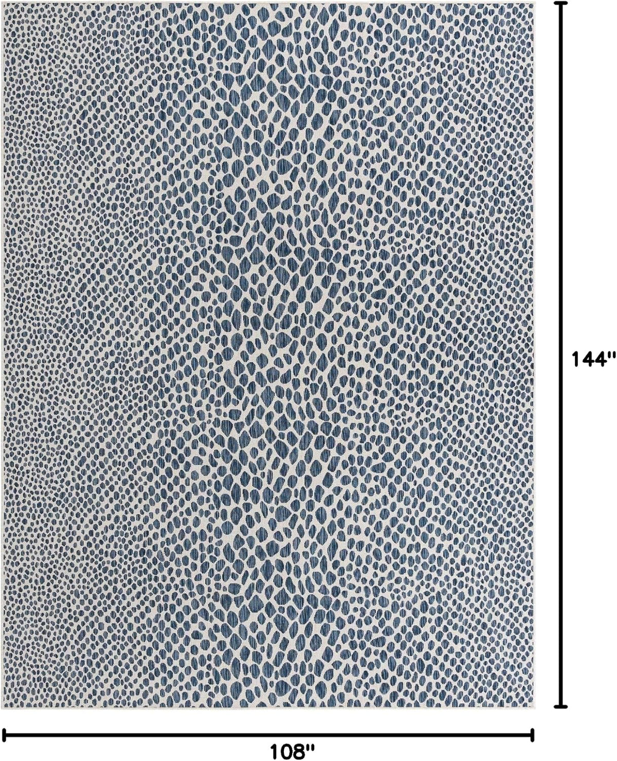 Unique Loom Outdoor Collection Area Rug - Cape Town (9' x 12' Rectangle, Blue/Ivory)