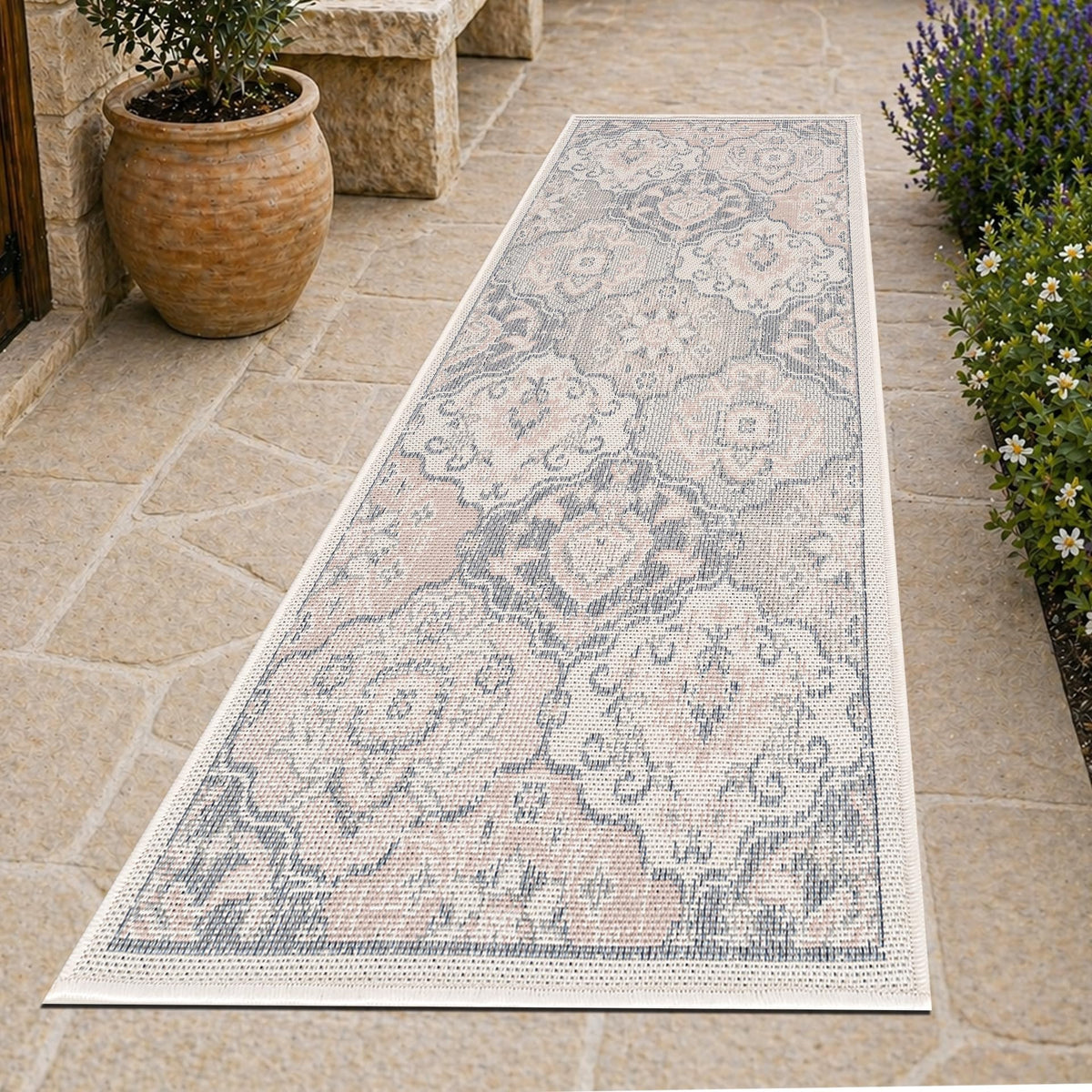 Loom&Crate Washable Indoor Outdoor Area Rug 12x15, Patio Rug, Red Orven