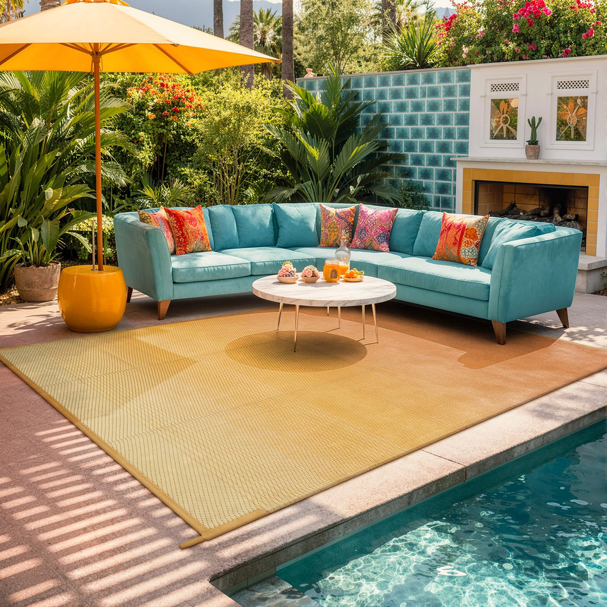 Lahome Extra Large Outdoor Rug 8x10 Patio Waterproof,Reversible Camping Rug