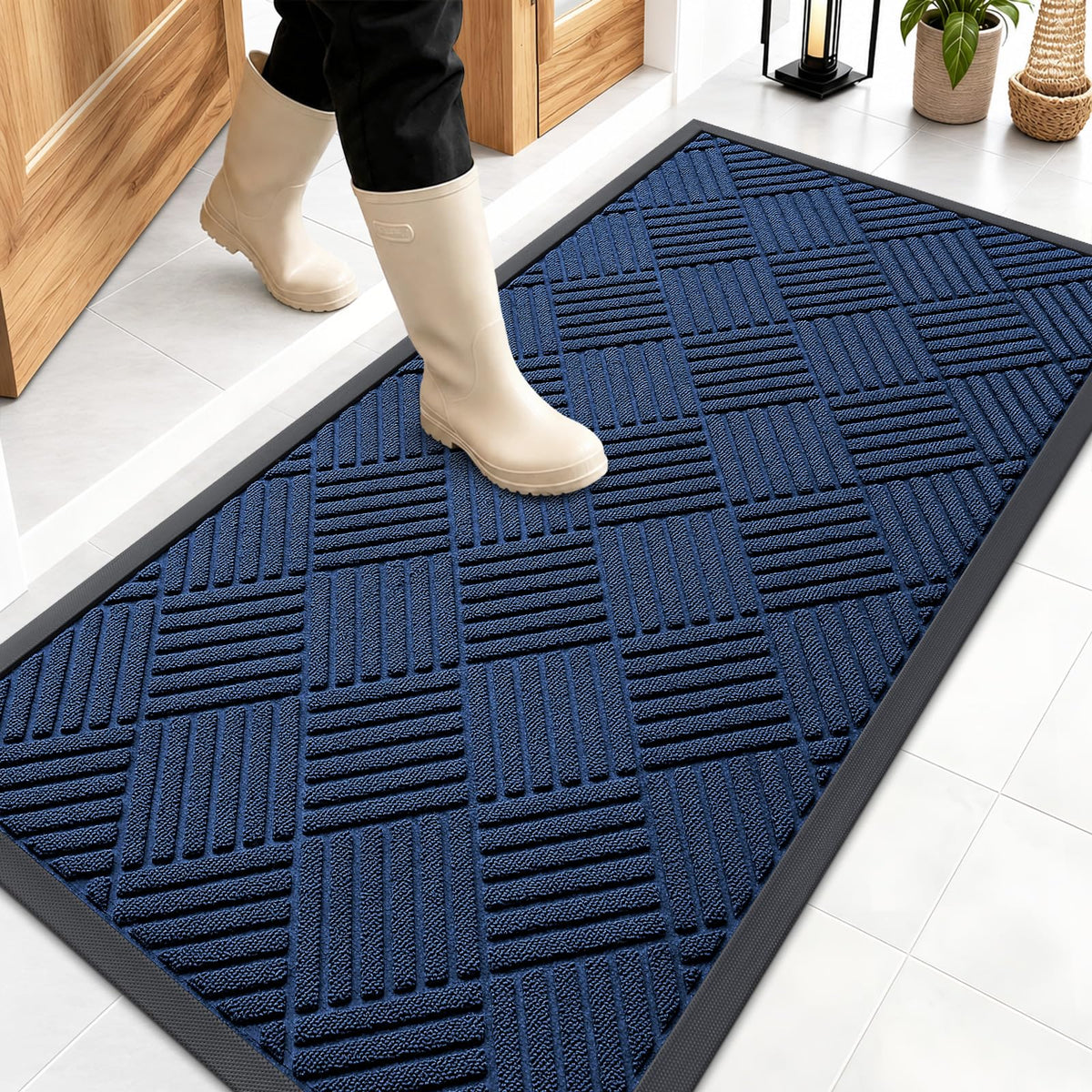 OLANLY Front Door Mat Outside Entrance, Waterproof Heavy-Duty Doormat