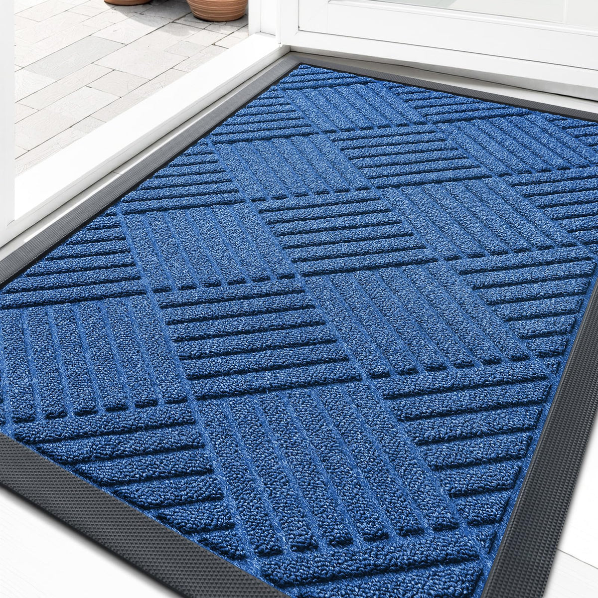 OLANLY Front Door Mat Outside Entrance, Waterproof Heavy-Duty Doormat
