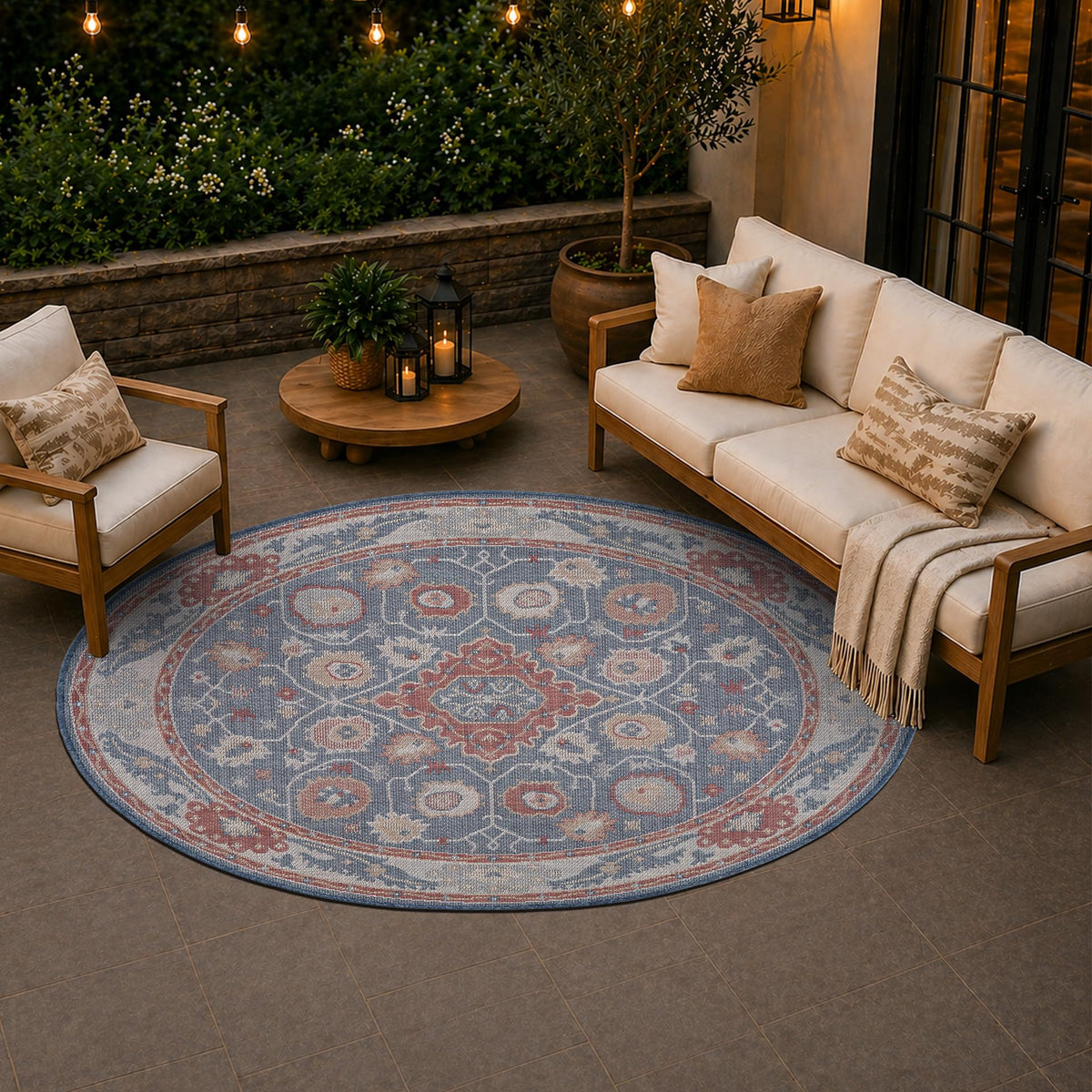 Loom&Crate Washable Indoor Outdoor Area Rug 12x15, Patio Rug, Red Orven
