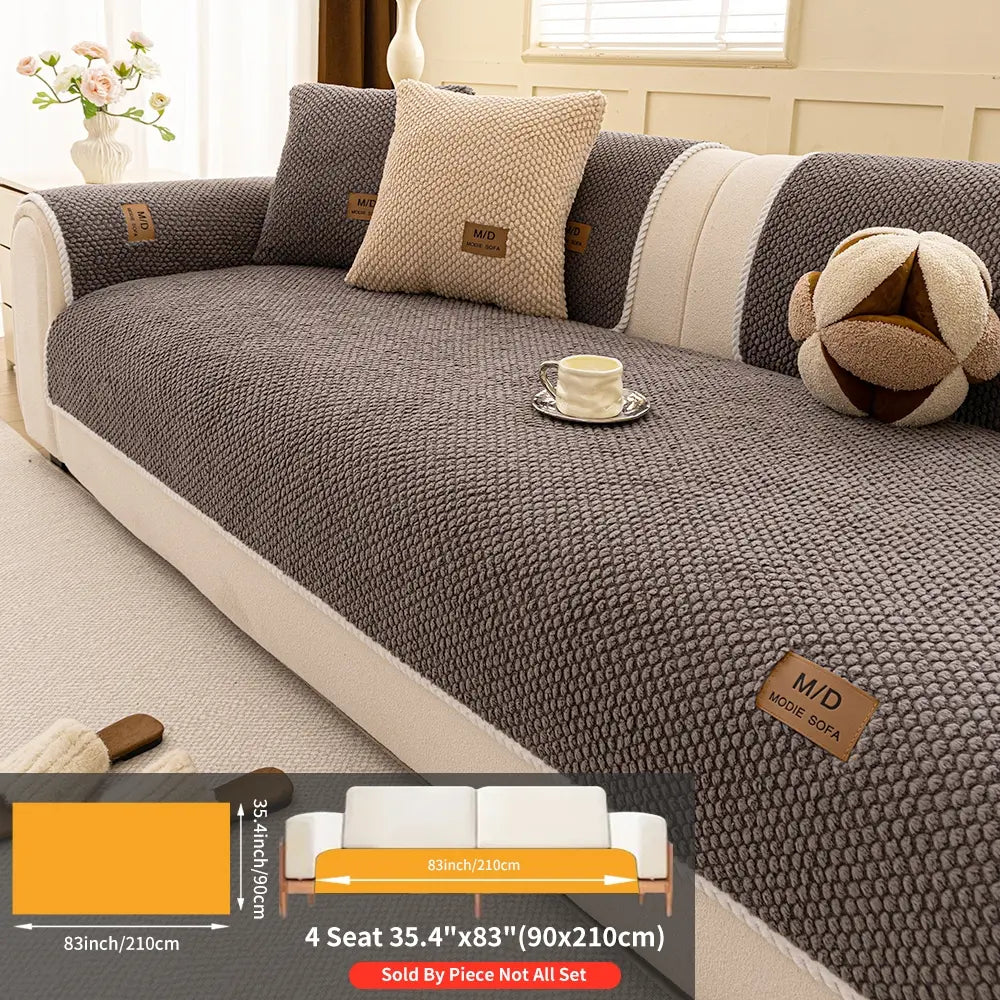 Non-Slip Soft Sofa Cushion, Durable Pet-Friendly Couch Protector, Reusable Couch Protector, Washable Dustproof Sofa Cover, Dustproof Sofa Slipcover, Universal Home Decor, Washable Couch Covers, Slipcover For Sofa