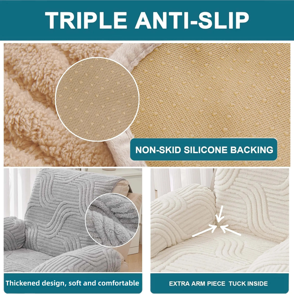 1pc Recliner Chair Covers, Non-Slip Protector for Reclining Chair Recliner Slipcovers, Pet-Friendly & Machine Washable, Anti-Scratch Throw with Armrest/Backrest Pieces, Fits 1-Seater Lounger, Sofa Protector, Couch Protector, Washable Furniture Cover