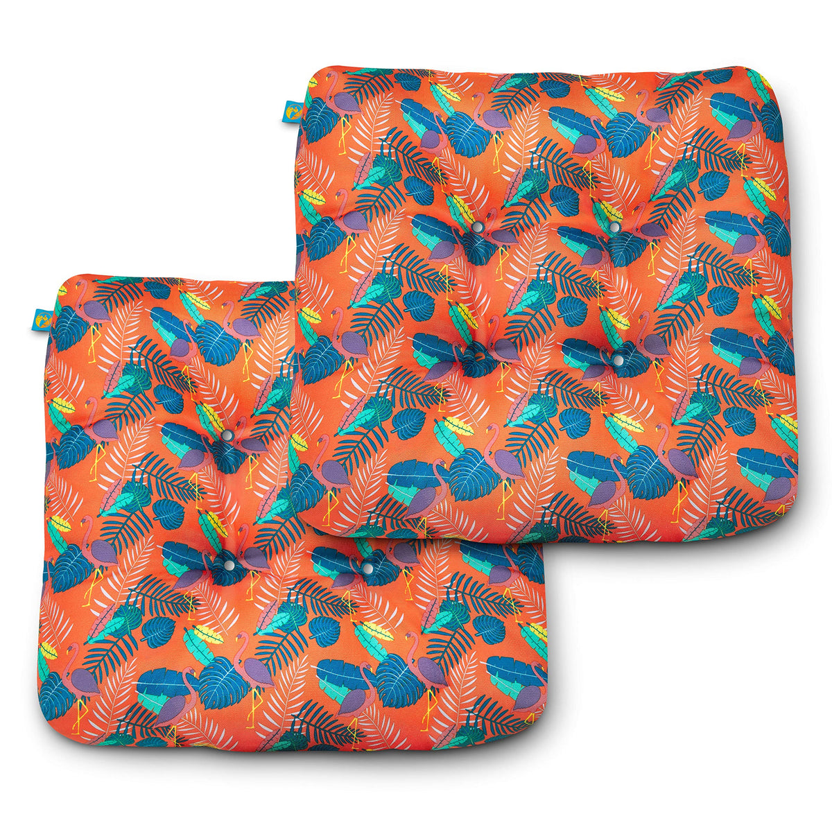 DUCKCOVERS® Water-Resistant Indoor/Outdoor Seat Cushions, 19 x 19 x 5 Inch, 2 Pack, Periwinkle Blue