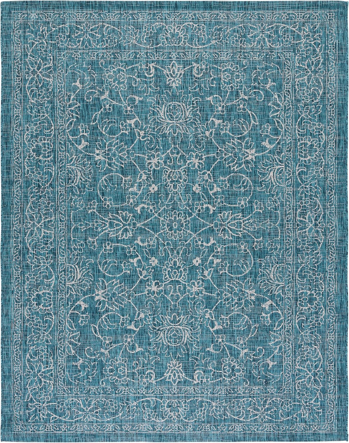 SAFAVIEH Courtyard Collection 8' x 10' Turquoise CY8680 Indoor/ Outside Waterproof Easy cleansingPatio Backyard Mudroom Area Mat