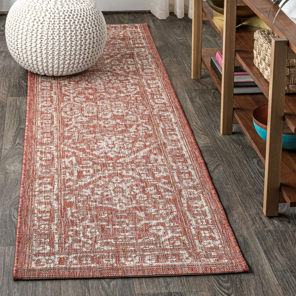JONATHAN Y Boho Medallion Indoor Outdoor Area Rug 8X10 Black/Gray, Malta Textured Weave for Backyard, Patio, Porch, Easy-Cleaning, High Traffic, Pet-Friendly, Non-Shedding (SMB104C-8)