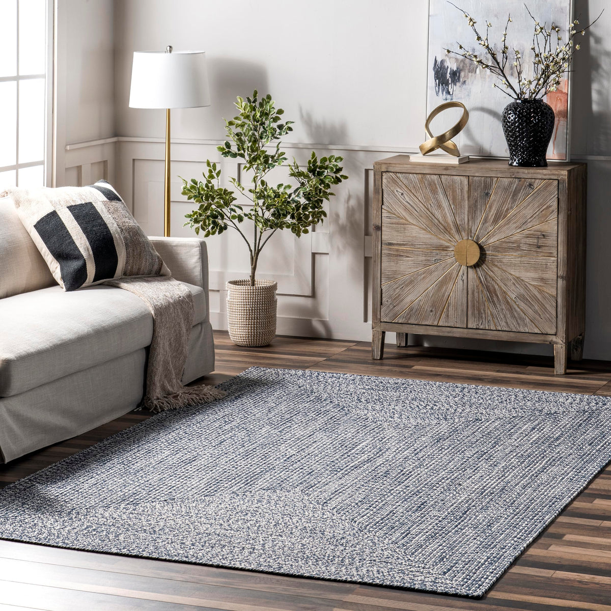 nuLOOM Wynn Tan Solid Power Loomed Indoor/Outdoor Area Rug, 5' x 8'