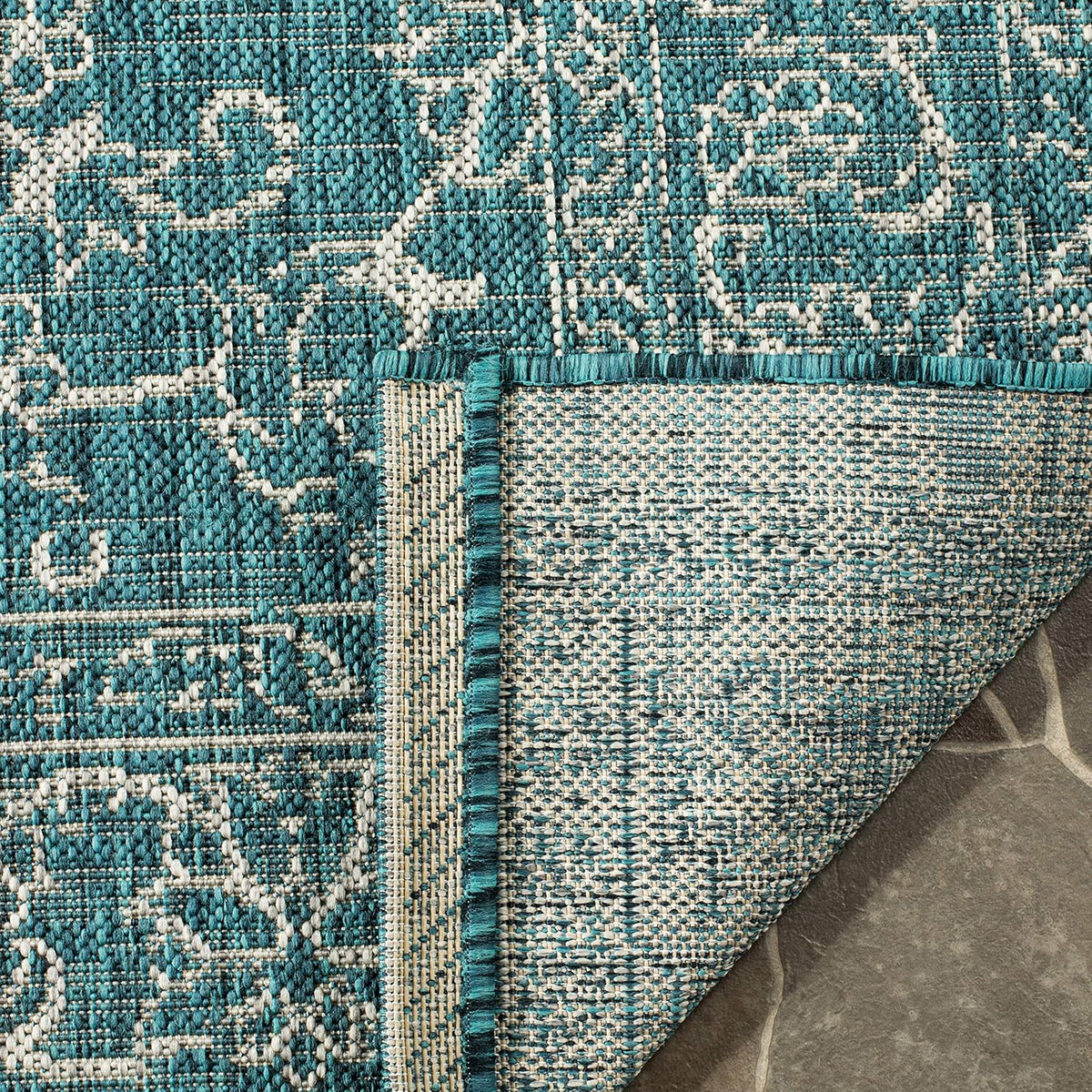 SAFAVIEH Courtyard Collection 8' x 10' Turquoise CY8680 Indoor/ Outside Waterproof Easy cleansingPatio Backyard Mudroom Area Mat