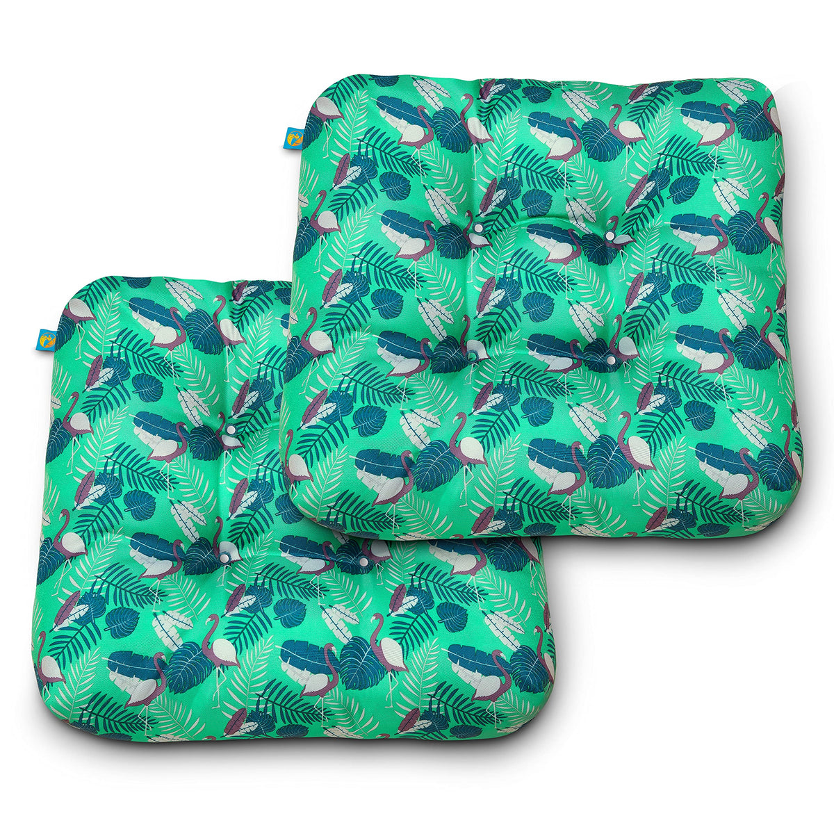 DUCKCOVERS® Water-Resistant Indoor/Outdoor Seat Cushions, 19 x 19 x 5 Inch, 2 Pack, Periwinkle Blue
