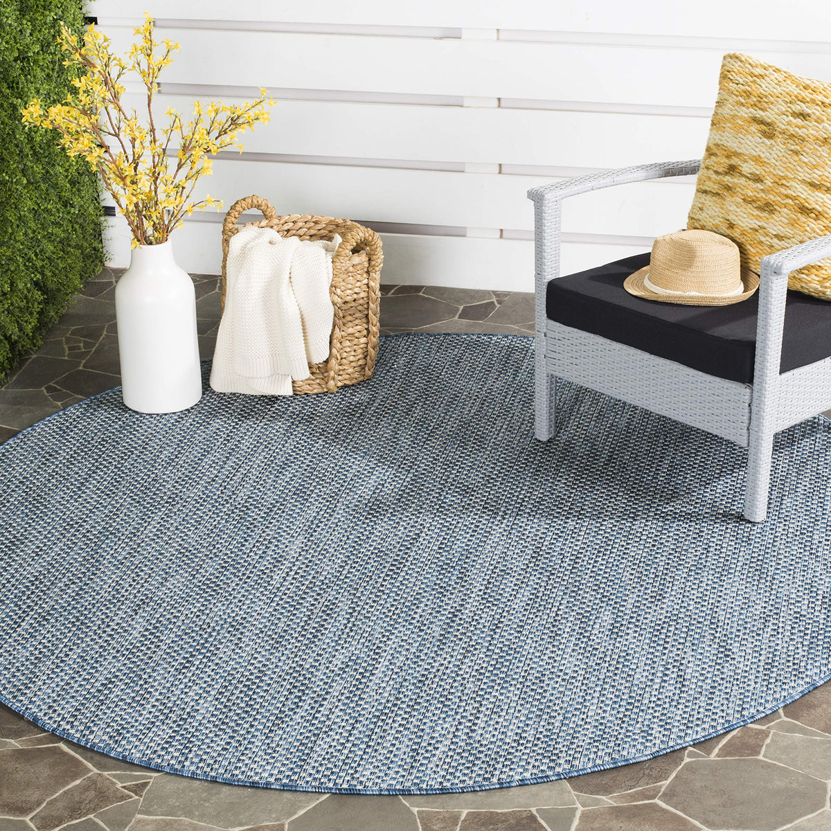 SAFAVIEH Washable Rug Outdoor Courtyard Collection - 8' x 10', Natural & Cream, Non-Shedding & Easy Cleaning, Ideal for Patio, Backyard, Mudroom, DIning Space (CY8521-03012)