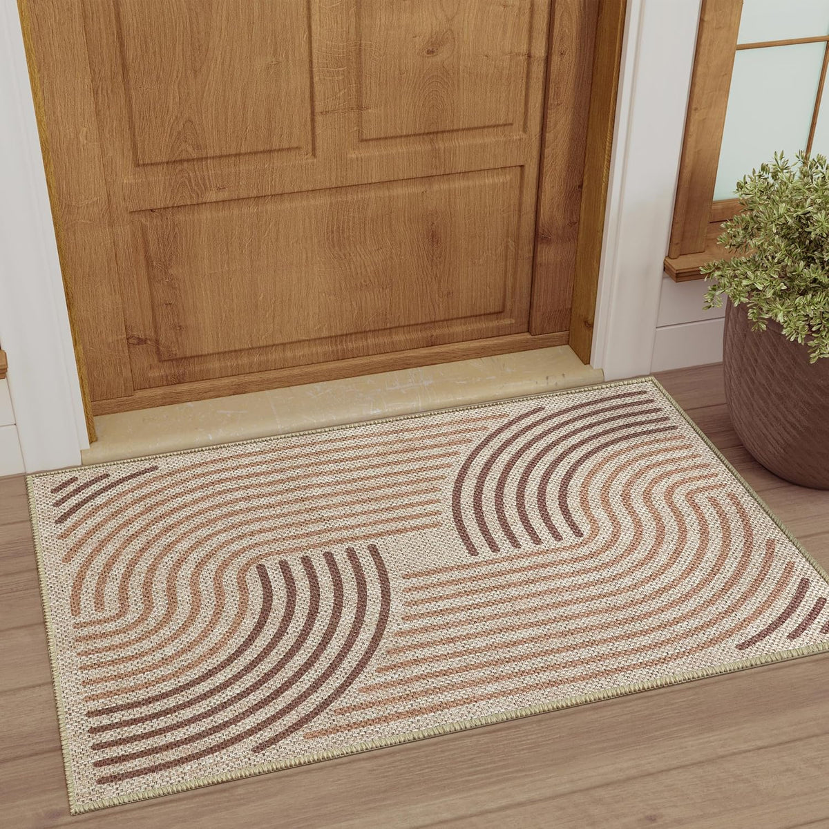 Easy Jute 9x12 Brown Outdoor Patio Rug Machine Washable Boho Carpet