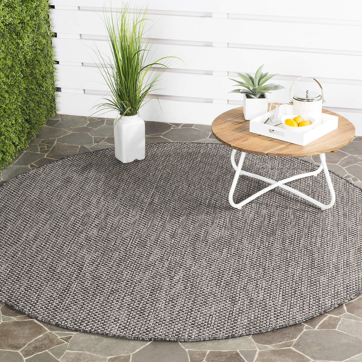 SAFAVIEH Washable Rug Outdoor Courtyard Collection - 8' x 10', Natural & Cream, Non-Shedding & Easy Cleaning, Ideal for Patio, Backyard, Mudroom, DIning Space (CY8521-03012)