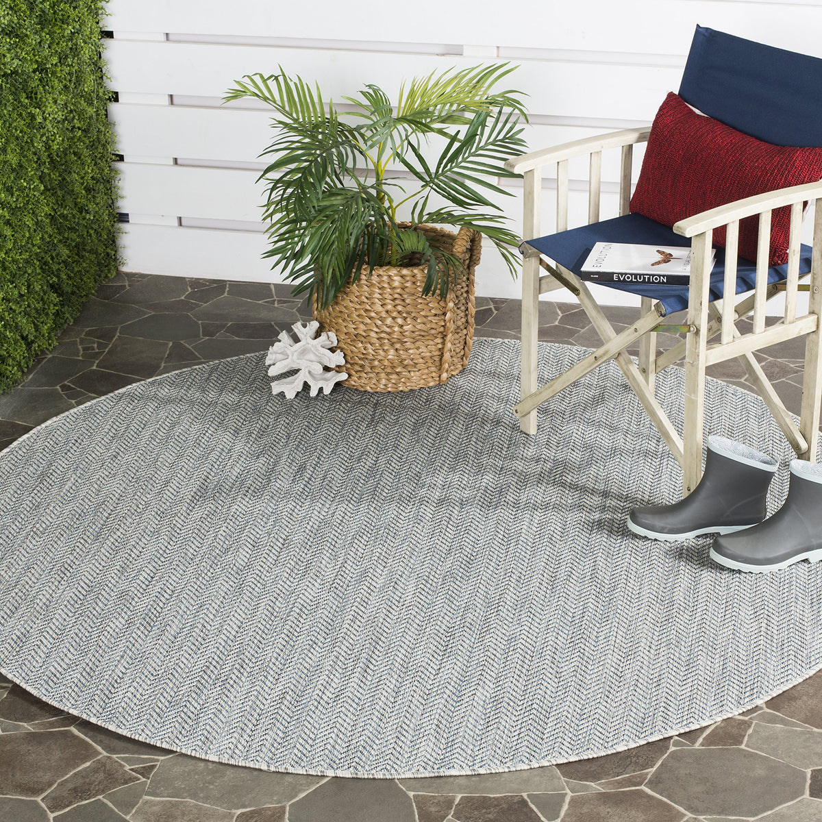 SAFAVIEH Courtyard Outdoor Area Rug 5'3"x7'7", Natural & Cream CY8022-03012