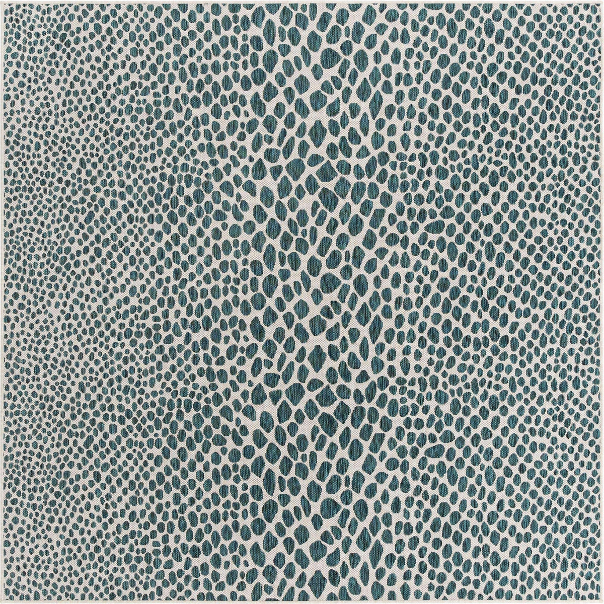 Unique Loom Outdoor Collection Area Rug - Cape Town (9' x 12' Rectangle, Blue/Ivory)