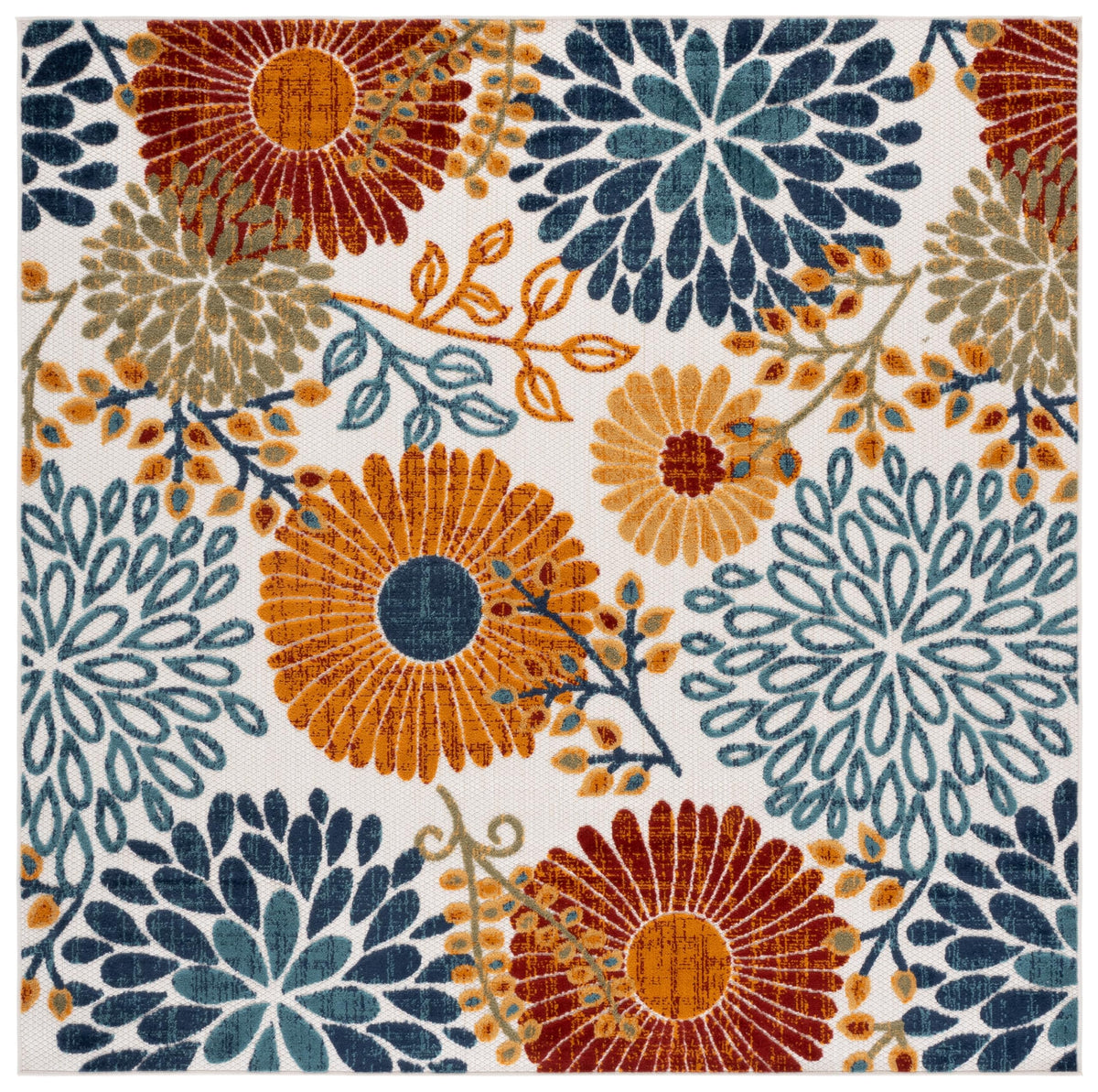SAFAVIEH Cabana Outdoor Area Rug 8'x10', Modern Cream & Red CBN832A