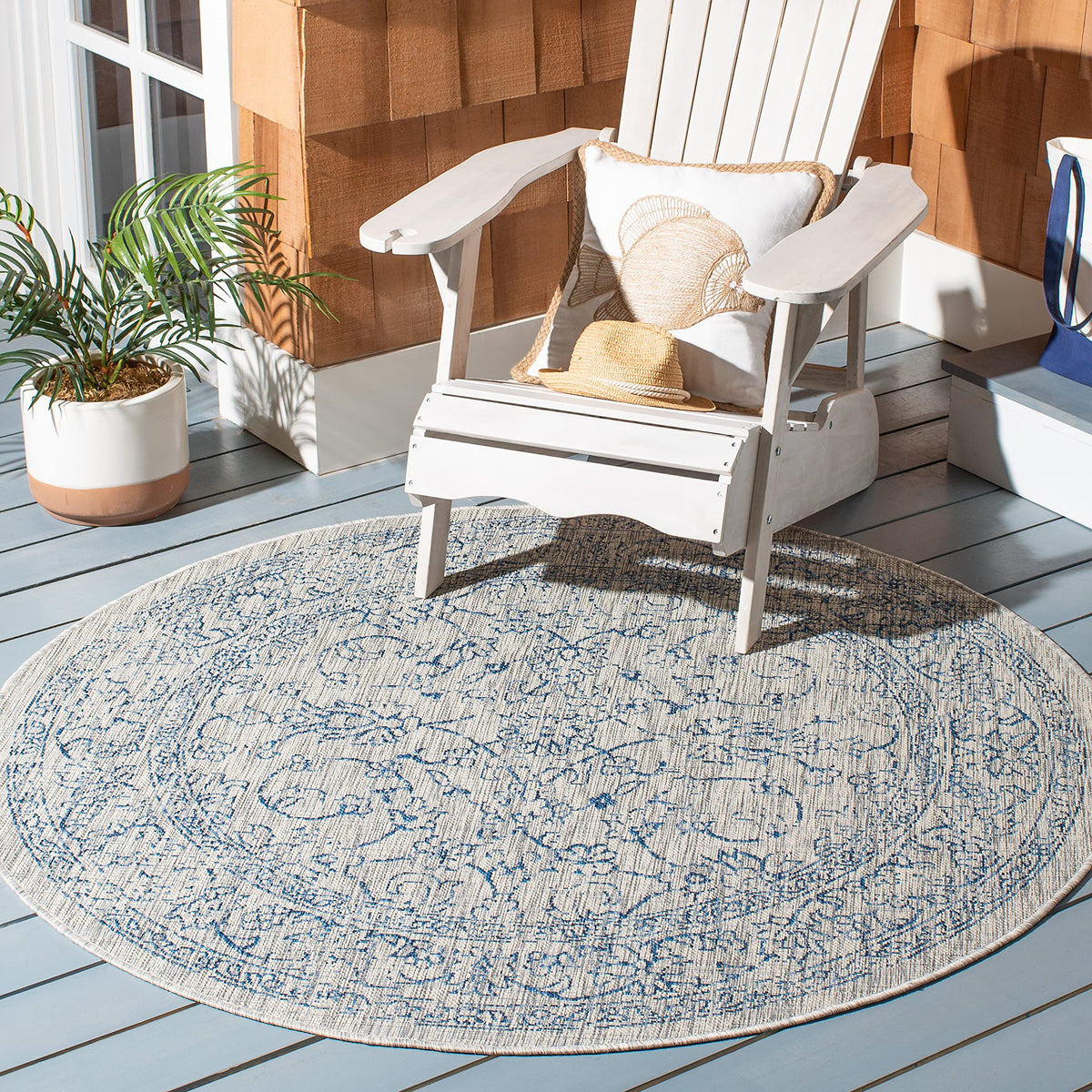 SAFAVIEH Courtyard Collection 8' x 10' Turquoise CY8680 Indoor/ Outside Waterproof Easy cleansingPatio Backyard Mudroom Area Mat