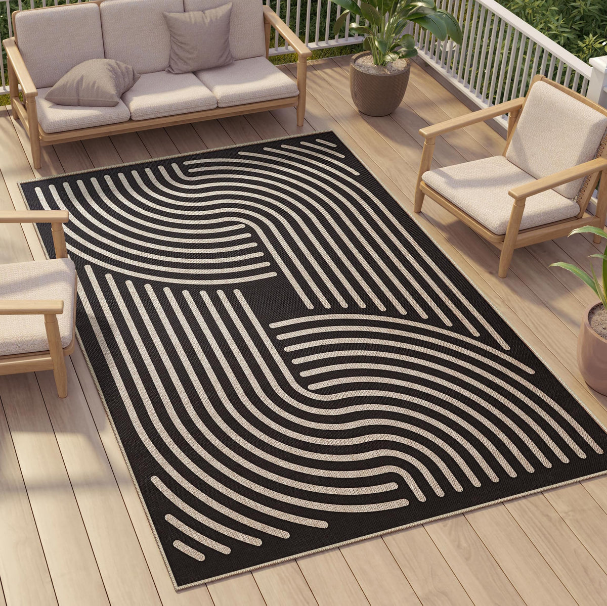 Easy Jute 9x12 Brown Outdoor Patio Rug Machine Washable Boho Carpet