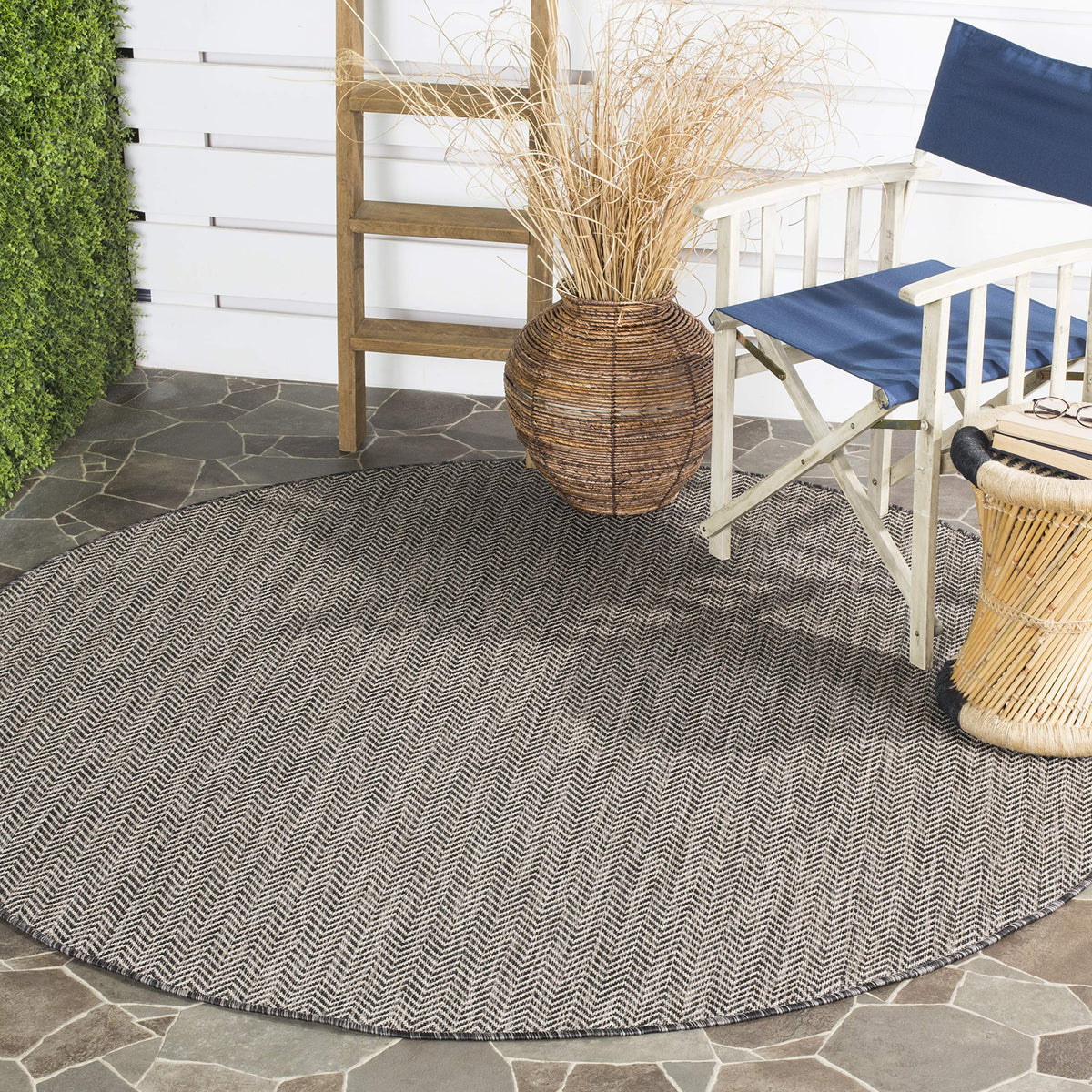 SAFAVIEH Courtyard Outdoor Area Rug 5'3"x7'7", Natural & Cream CY8022-03012