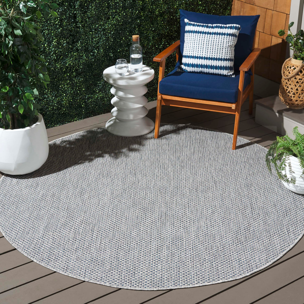 SAFAVIEH Washable Rug Outdoor Courtyard Collection - 8' x 10', Natural & Cream, Non-Shedding & Easy Cleaning, Ideal for Patio, Backyard, Mudroom, DIning Space (CY8521-03012)