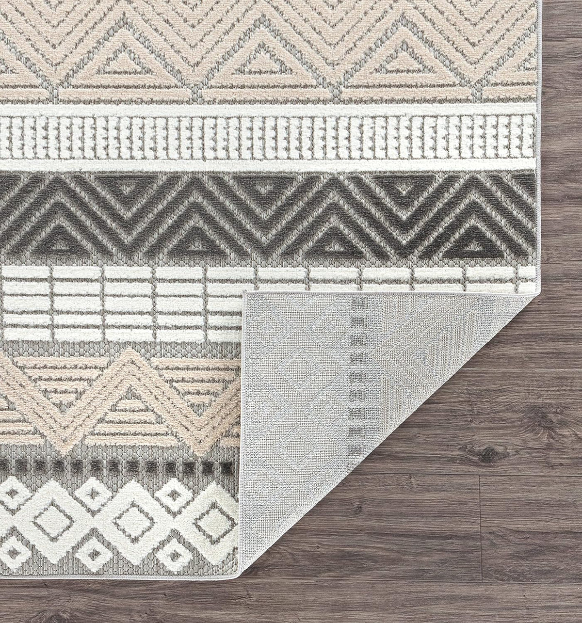 Rugshop Marbella Indoor/Outdoor Contemporary Boho Area Rug Gray 7'10" x 10'