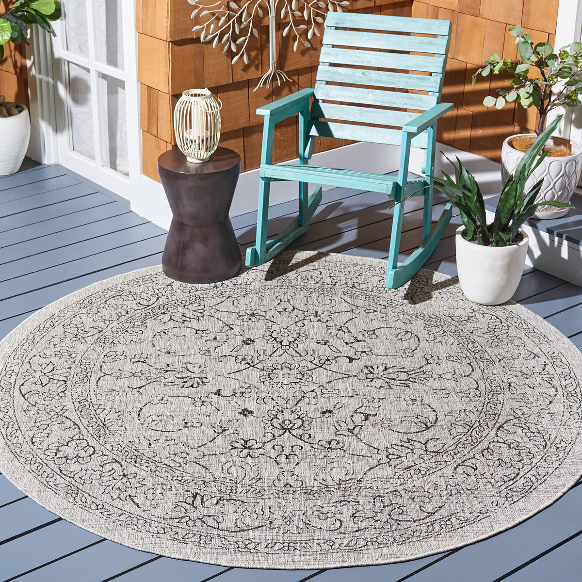 SAFAVIEH Courtyard Collection 8' x 10' Turquoise CY8680 Indoor/ Outside Waterproof Easy cleansingPatio Backyard Mudroom Area Mat