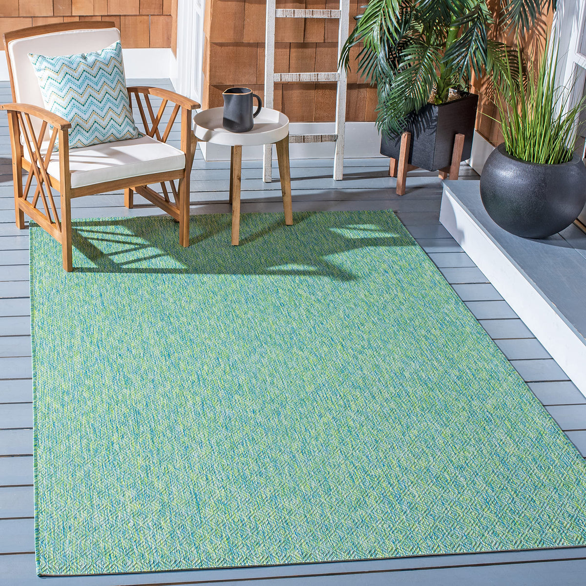 SAFAVIEH Washable Rug Outdoor Courtyard Collection - 8' x 10', Natural & Cream, Non-Shedding & Easy Cleaning, Ideal for Patio, Backyard, Mudroom, DIning Space (CY8521-03012)