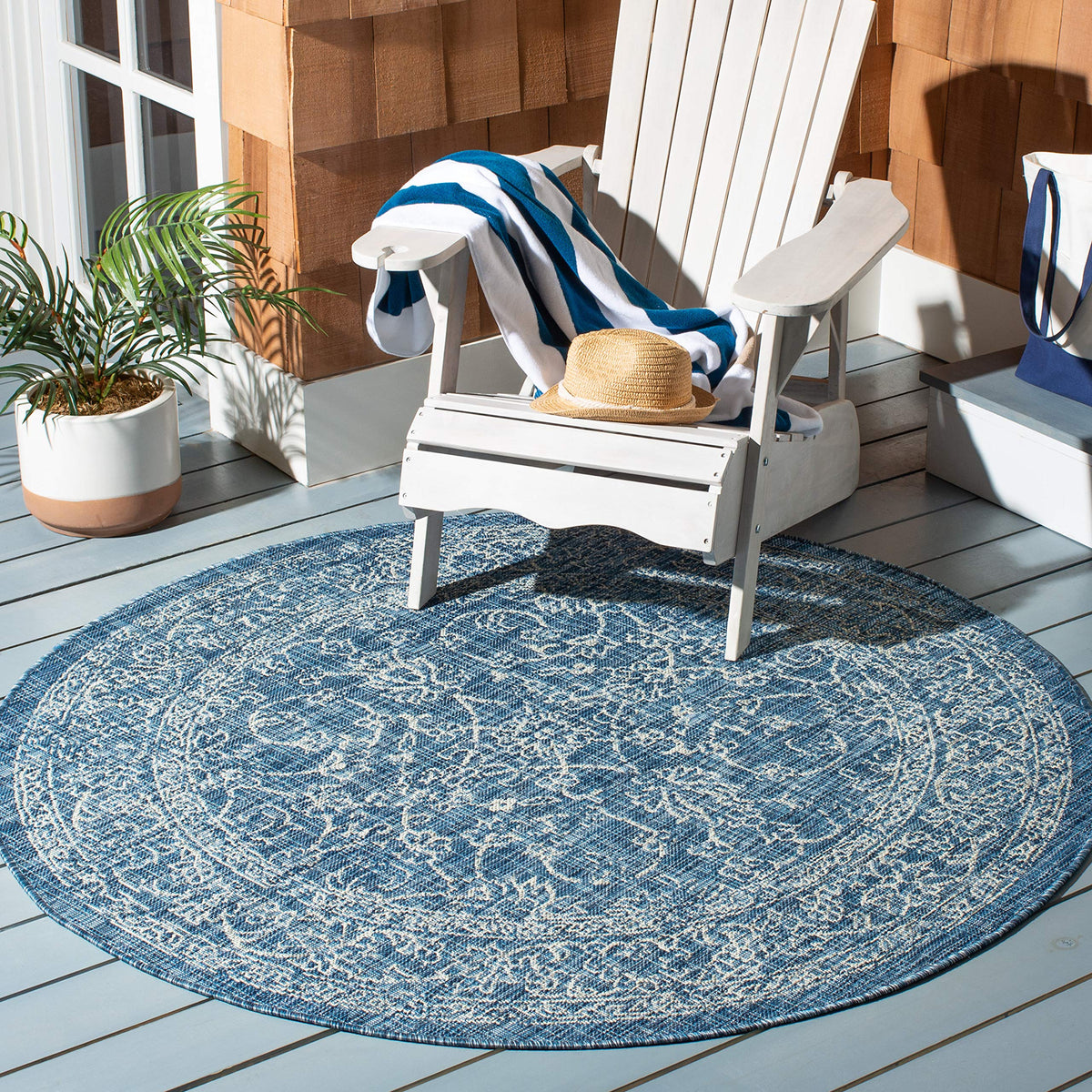 SAFAVIEH Courtyard Collection 8' x 10' Turquoise CY8680 Indoor/ Outside Waterproof Easy cleansingPatio Backyard Mudroom Area Mat