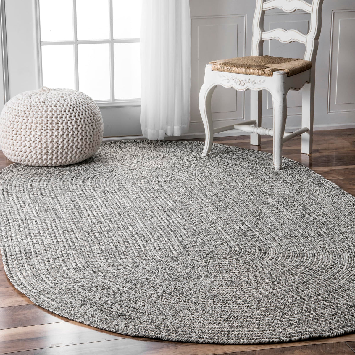 nuLOOM Wynn Tan Solid Power Loomed Indoor/Outdoor Area Rug, 5' x 8'