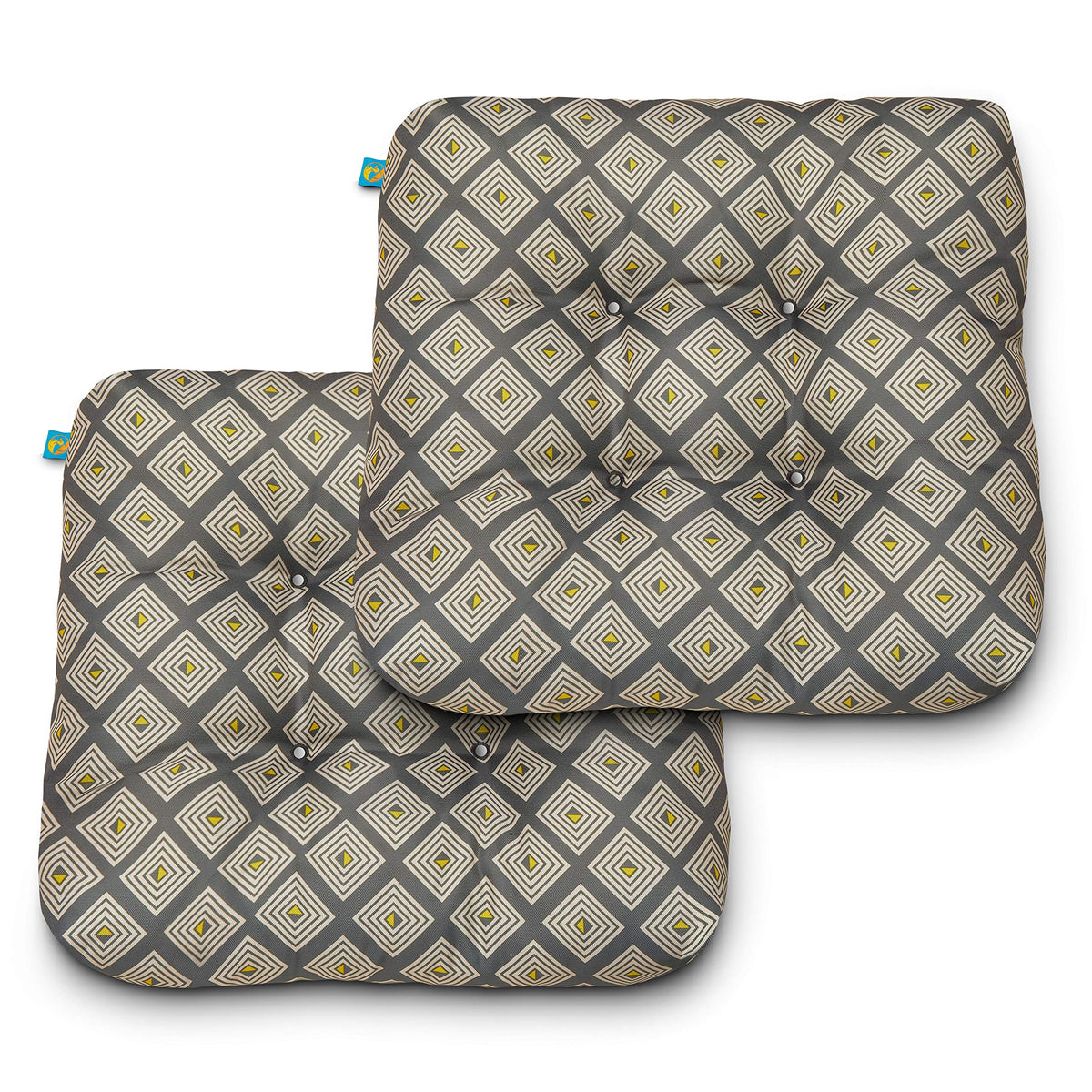 DUCKCOVERS® Water-Resistant Indoor/Outdoor Seat Cushions, 19 x 19 x 5 Inch, 2 Pack, Periwinkle Blue