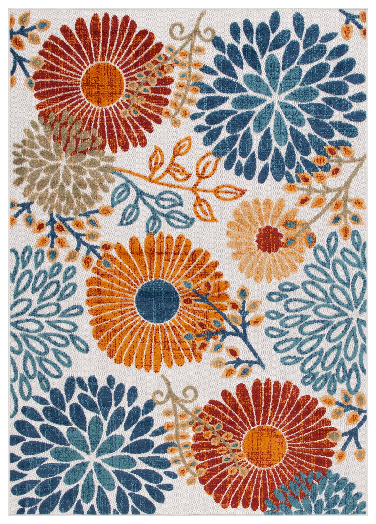 SAFAVIEH Cabana Outdoor Area Rug 8'x10', Modern Cream & Red CBN832A