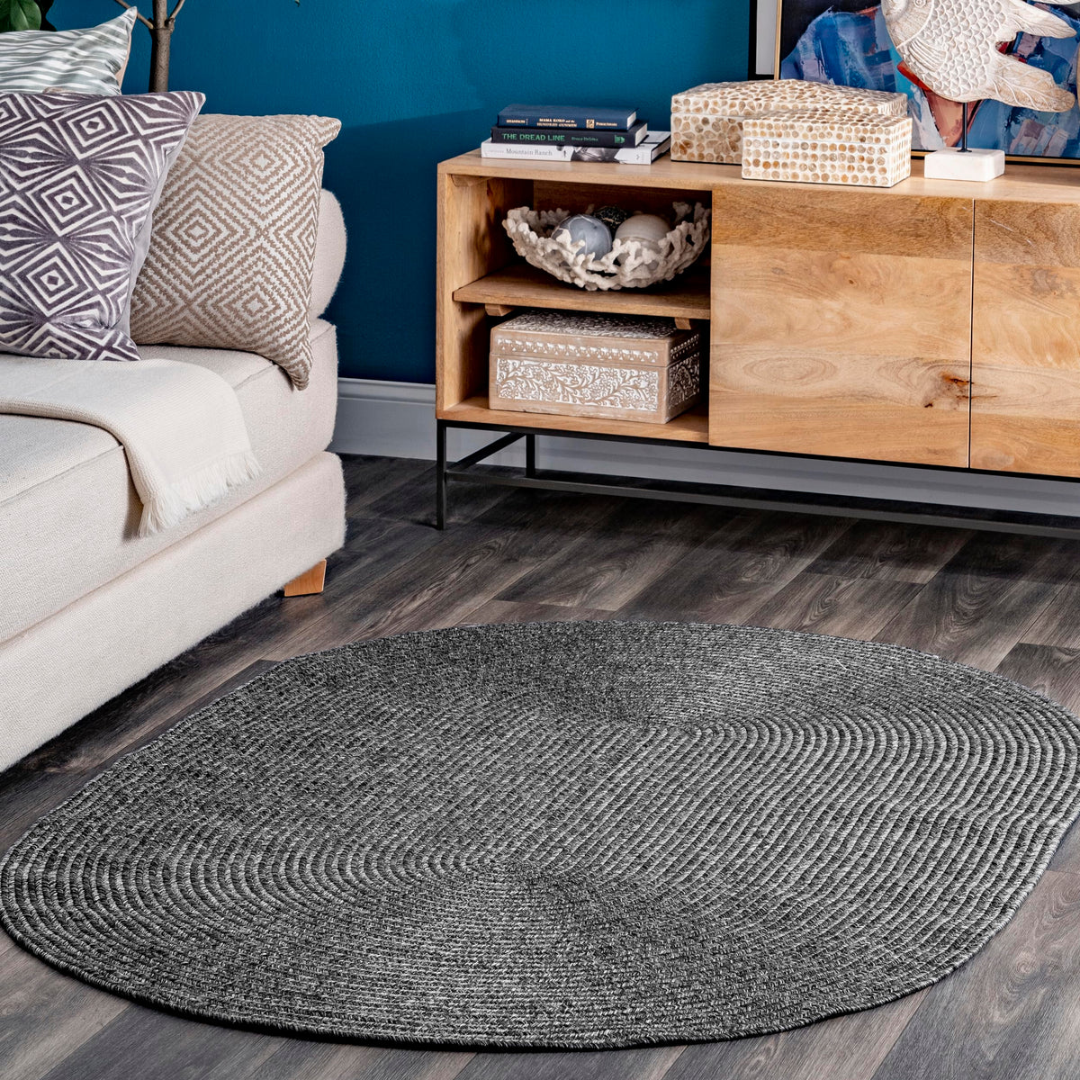 nuLOOM Wynn Tan Solid Power Loomed Indoor/Outdoor Area Rug, 5' x 8'