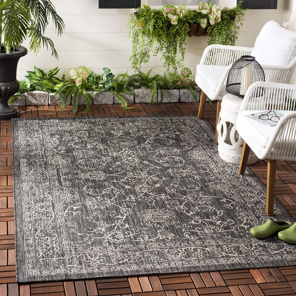 SAFAVIEH Courtyard Collection 8' x 10' Turquoise CY8680 Indoor/ Outside Waterproof Easy cleansingPatio Backyard Mudroom Area Mat
