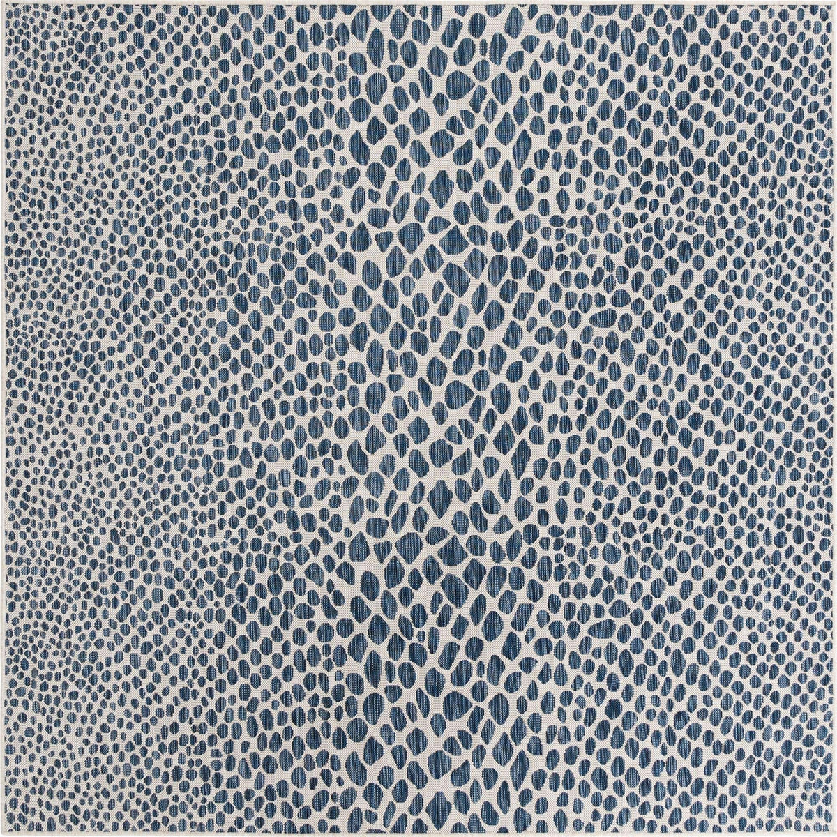 Unique Loom Outdoor Collection Area Rug - Cape Town (9' x 12' Rectangle, Blue/Ivory)