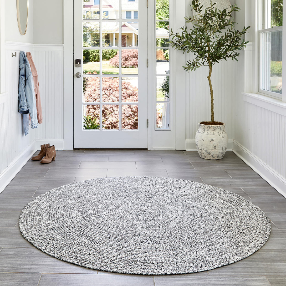 nuLOOM Wynn Tan Solid Power Loomed Indoor/Outdoor Area Rug, 5' x 8'
