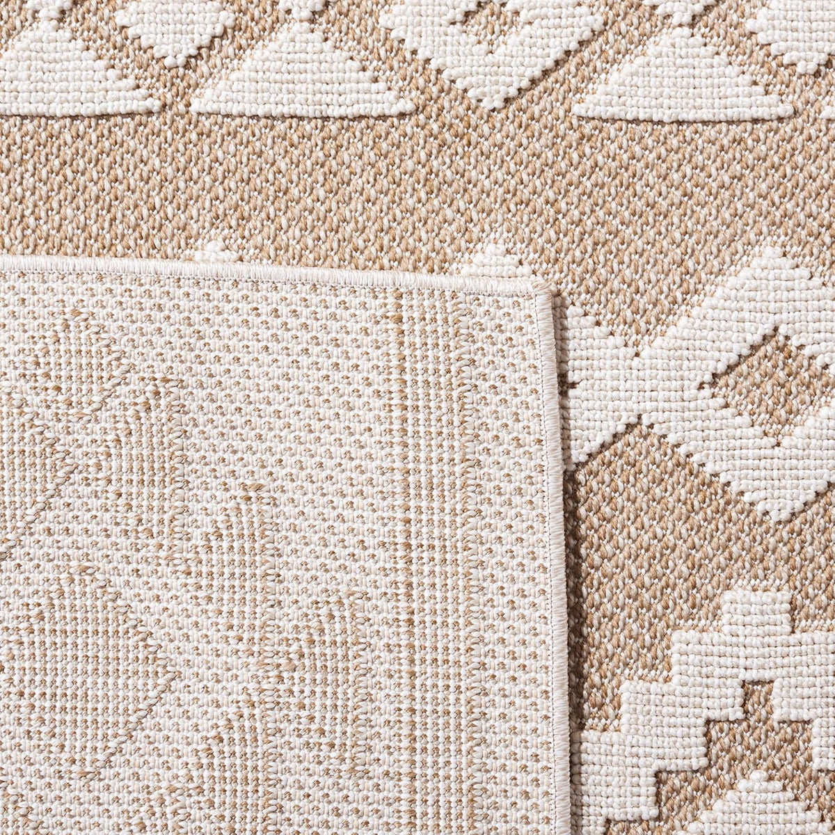 SAFAVIEH Washable Rug Outdoor Global Collection - 8' x 10', Beige & Ivory, Non-Shedding & Easy to Clean, Ideal for Patio, Backyard, Mudroom (GLB210C)