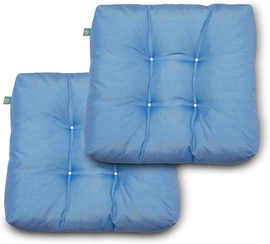 DUCKCOVERS® Water-Resistant Indoor/Outdoor Seat Cushions, 19 x 19 x 5 Inch, 2 Pack, Periwinkle Blue