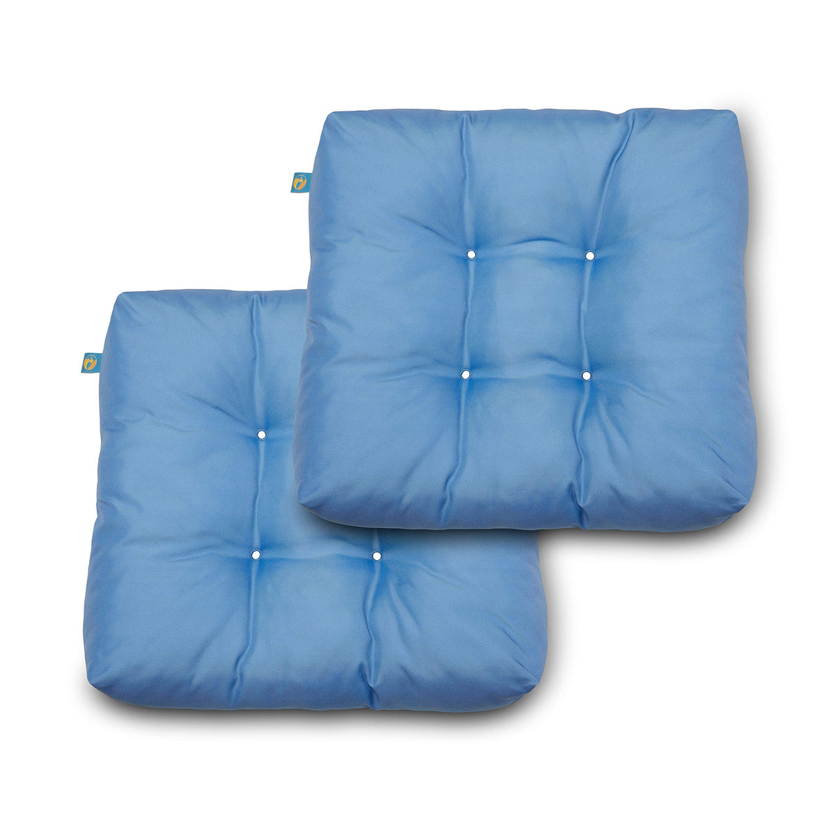 DUCKCOVERS® Water-Resistant Indoor/Outdoor Seat Cushions, 19 x 19 x 5 Inch, 2 Pack, Periwinkle Blue